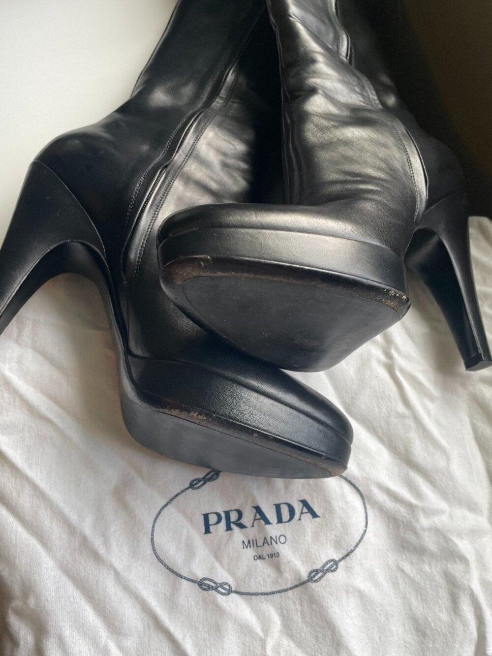 PRADA knee high boots